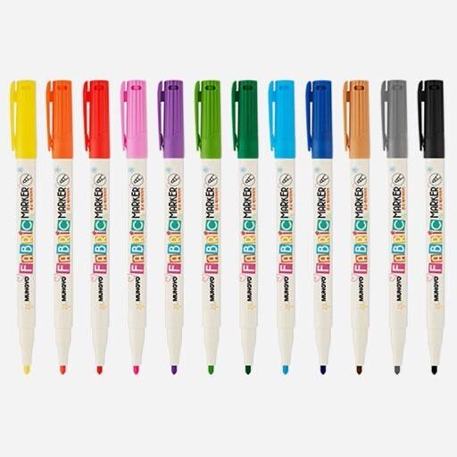 MUNGYO 12PCS FABRIC MARKER SER FMF12A