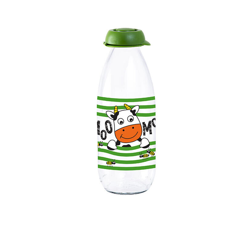 HEREVIN 1LIT MILK BOTTLE-GREEN-COW 111741-009