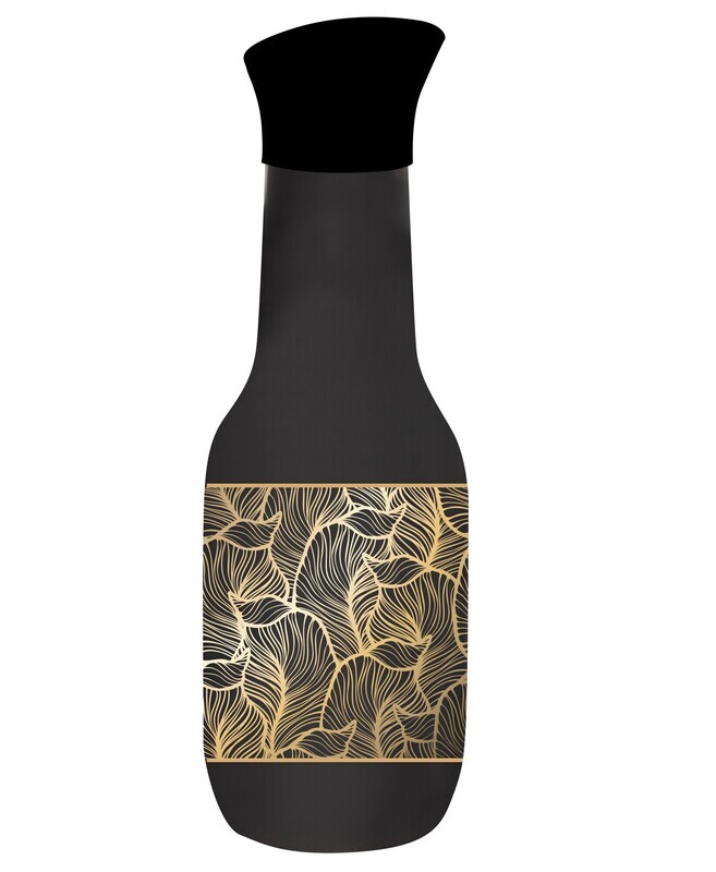 HEREVIN 1LIT CARAF BOTTLE BLK GOLD LEAF 111653-128