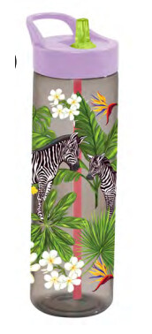 HEREVIN 0.73LIT SPORTS BOTTLE W/STRAW-ZEBRA 161812