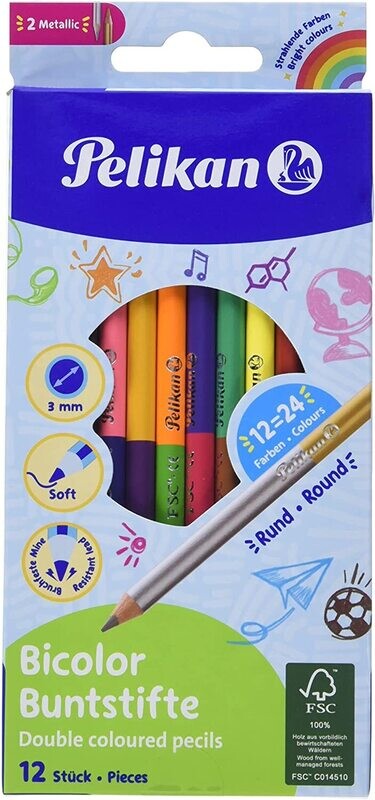PELIKAN 12 BICOLOR PENCIL ROUND 700146-N