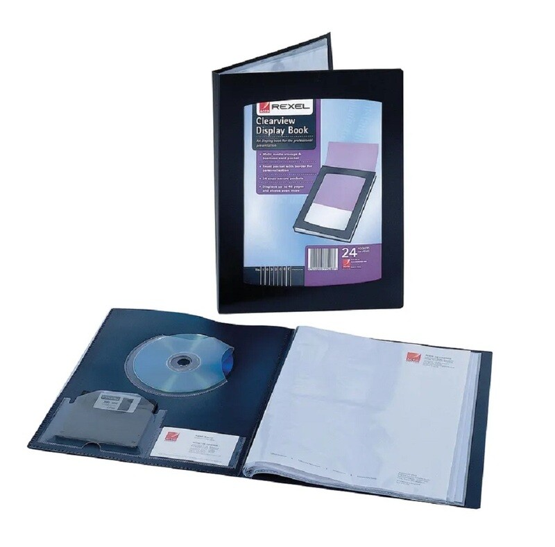 REXEL A3 24 POCKET CLEARVIEW DISPLAY BOOK 10405BK