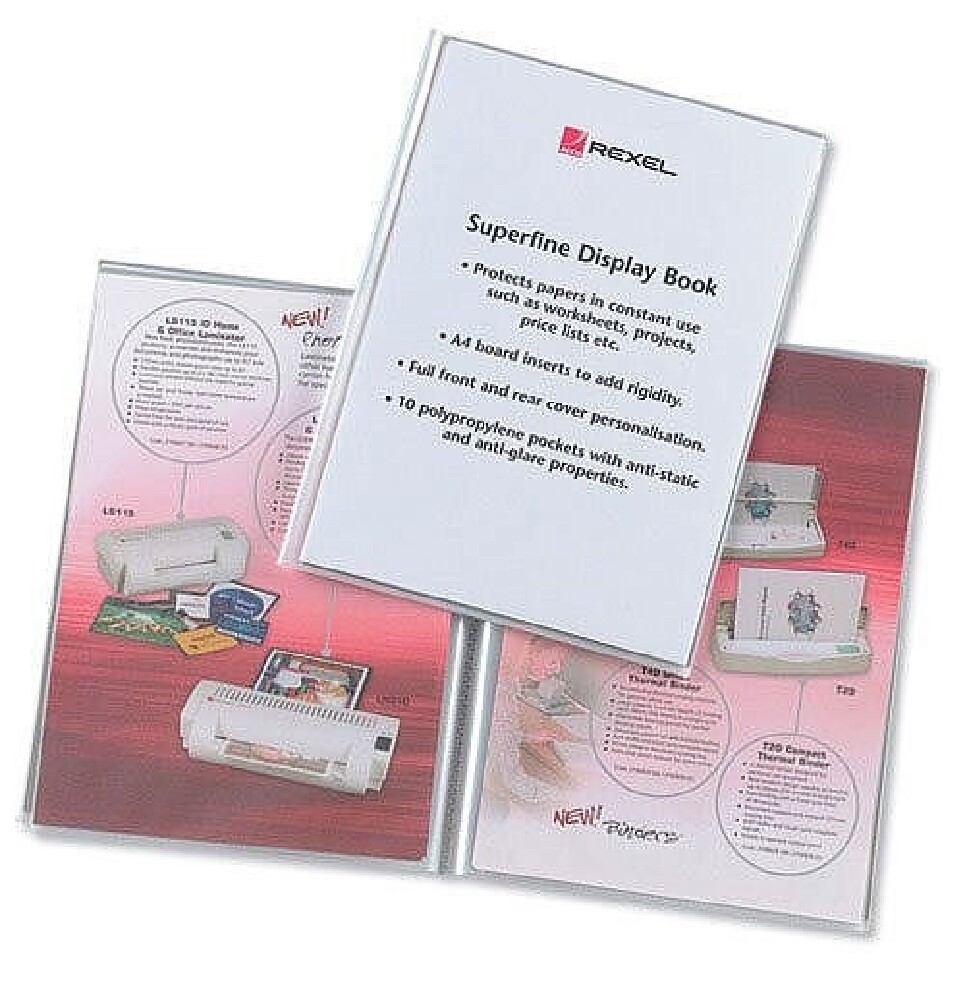 REXEL A4 SUPERFINE 20 POCKET DISPLAY BOOK 10520
