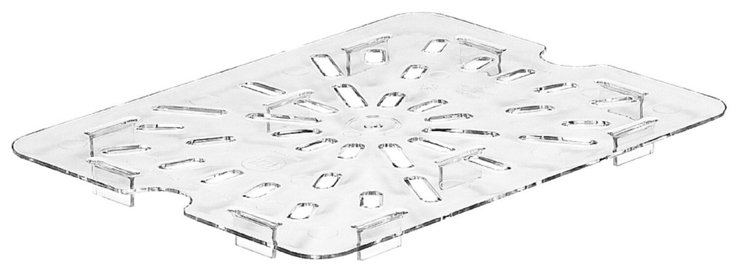 CAMBRO PC 1/2 FOOD PAN DRAIN SHELF CLEAR 20CWD135