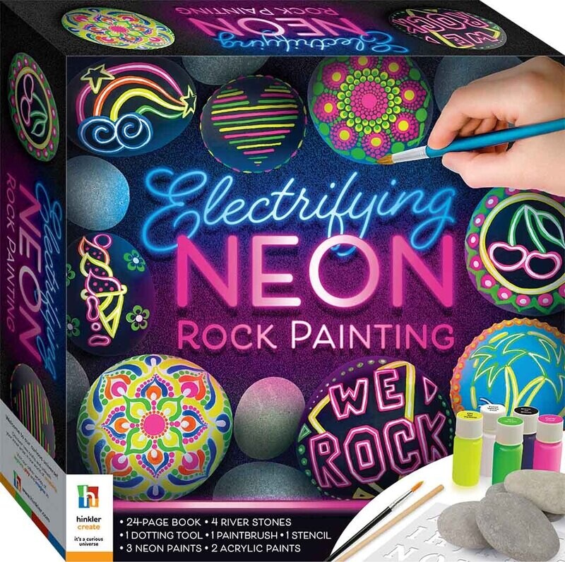 HINKLER ELECTRIFYING NEON ROCK PAINTING