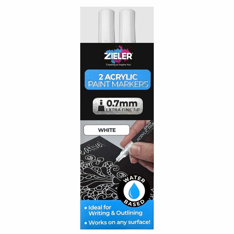 ZIELER 2PCS ACRYLIC PAINT MARKER 0.7MM-WHITE