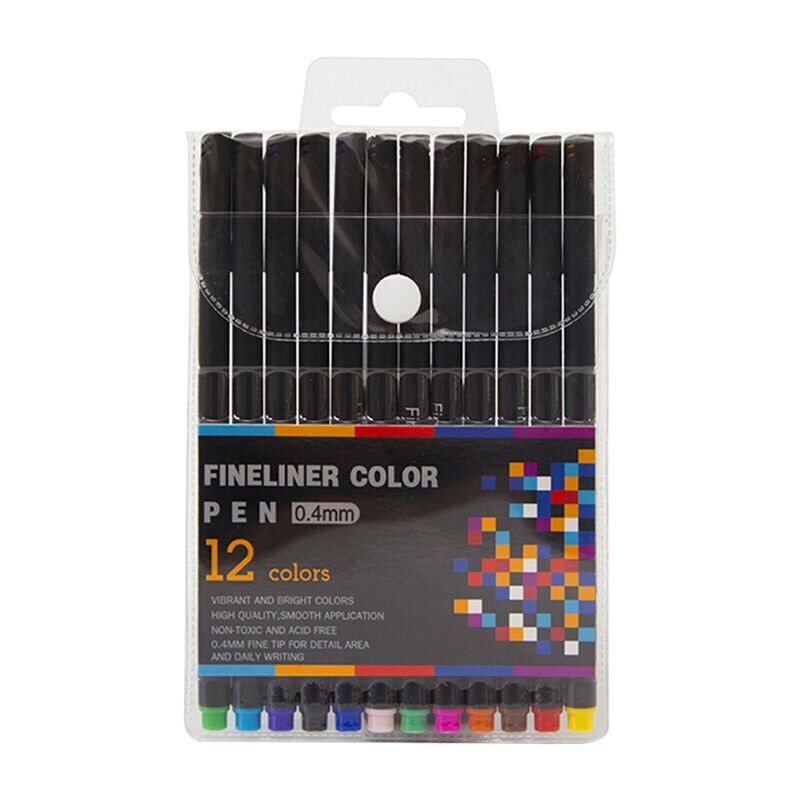 RSC 12PCS 0.4MM FINELINER COLOR PEN P23-018
