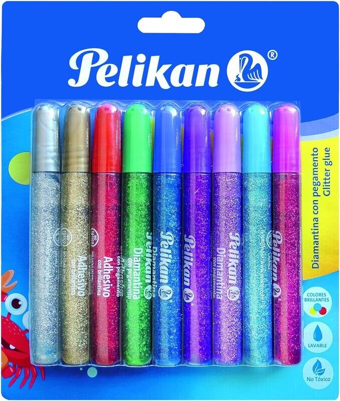 PELIKAN 9PCS 10.5ML GLITTER GLUE TUBE 9700141