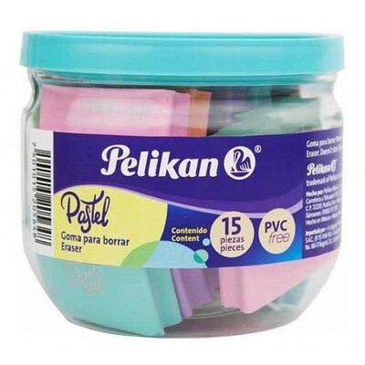 PELIKAN 15PCS PASTEL ERASER JAR 6140319