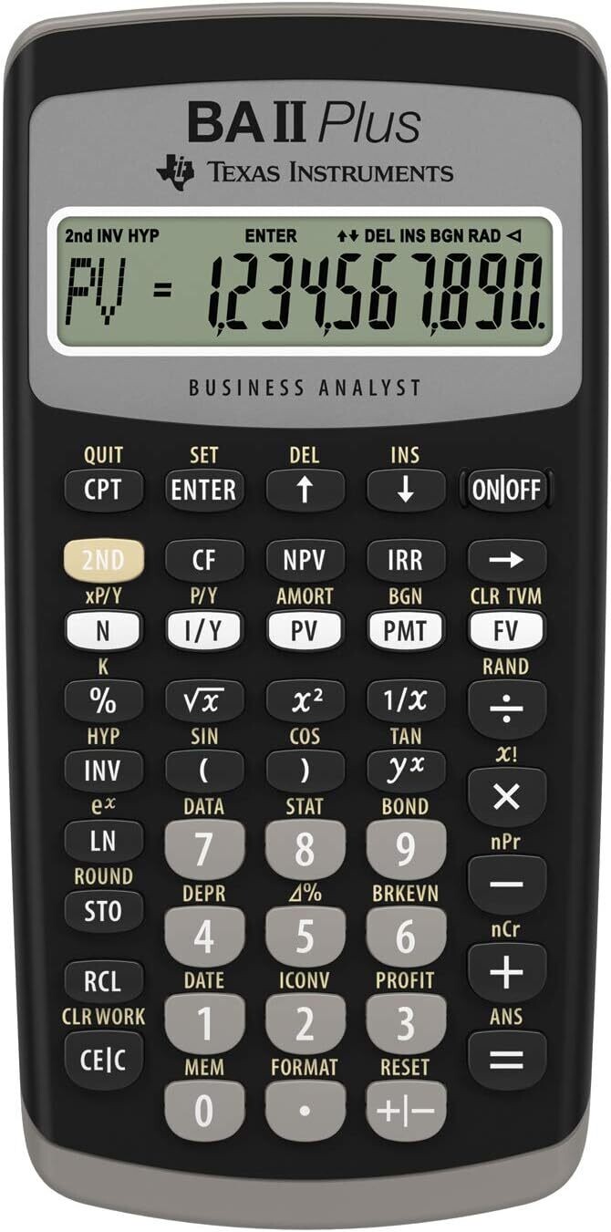 TEXAS BA II PLUS SCIENTIFIC
CALCULATOR