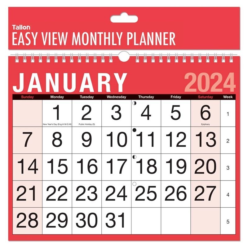 TALLON 2024 CALENDER EASY
VIEW PLANNER 3802/FSC