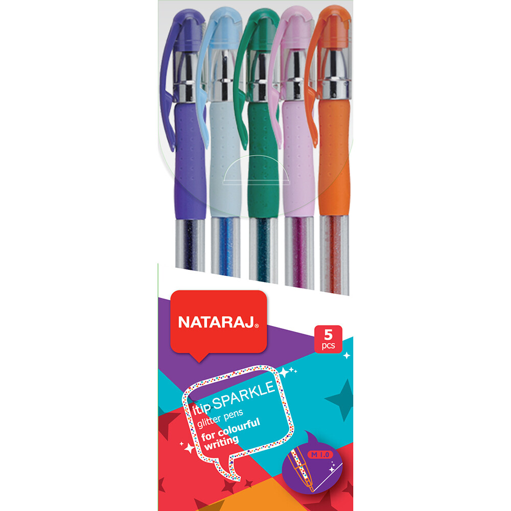 NATARAJ 5PCS iTIP SPARKLE GLITTER PENS
