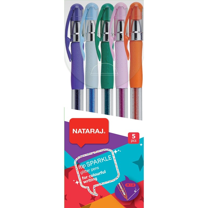 NATARAJ 5PCS iTIP SPARKLE GLITTER PENS
