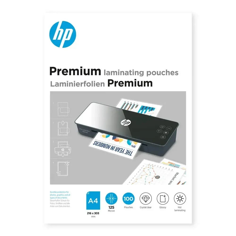 HP A4 LAMINATING POUCH 125MIC 100SHS 9124