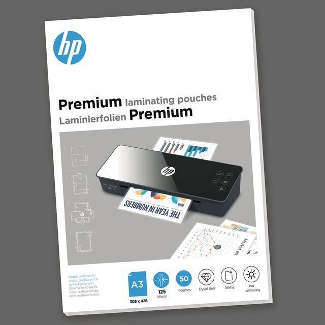 HP A3 LAMINATING POUCH 125MIC 50SHS 9127