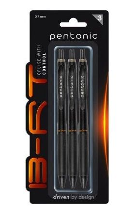 PENTONIC 3PCS 0.7MM B-RT BALL PEN BLACK