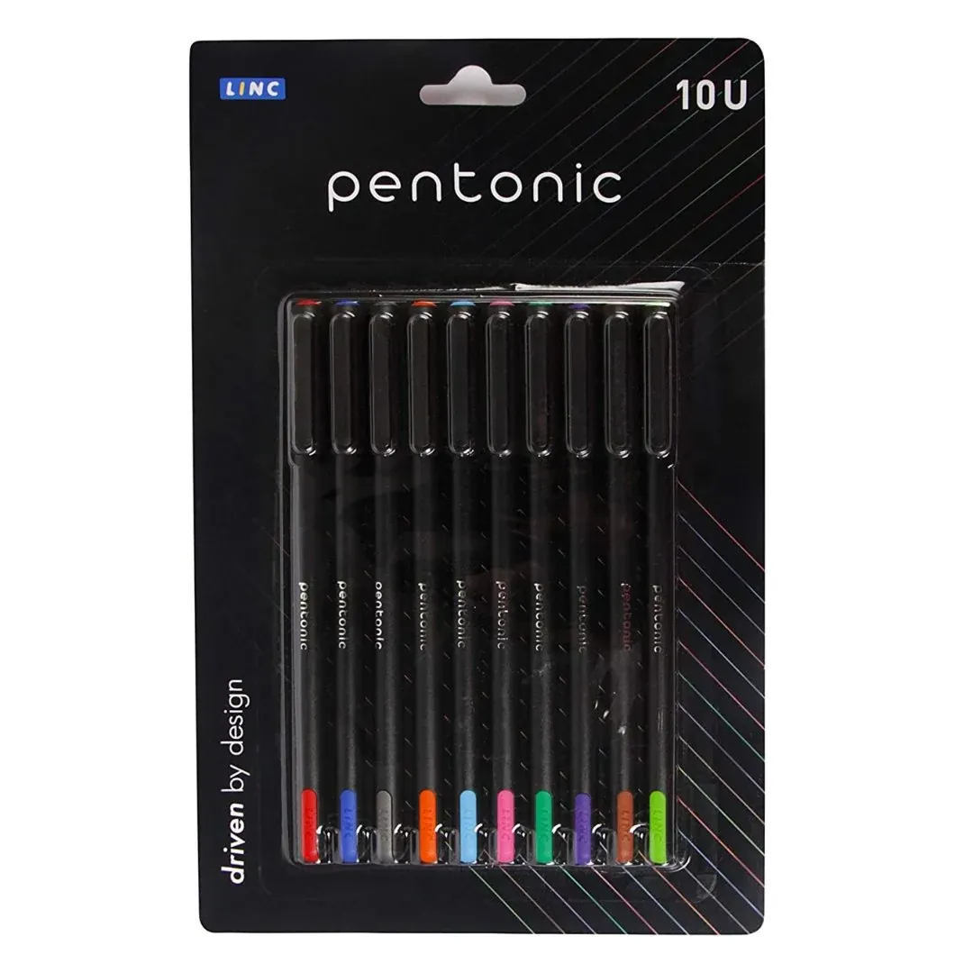 PENTONIC 10PCS 1.0MM BALL PEN ASSTD
