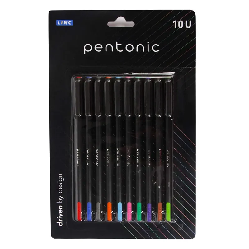 PENTONIC 10PCS 1.0MM BALL PEN ASSTD
