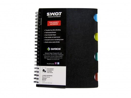 SHRACHI B5 5 SUBJECT NOTEBOOK 250PGS