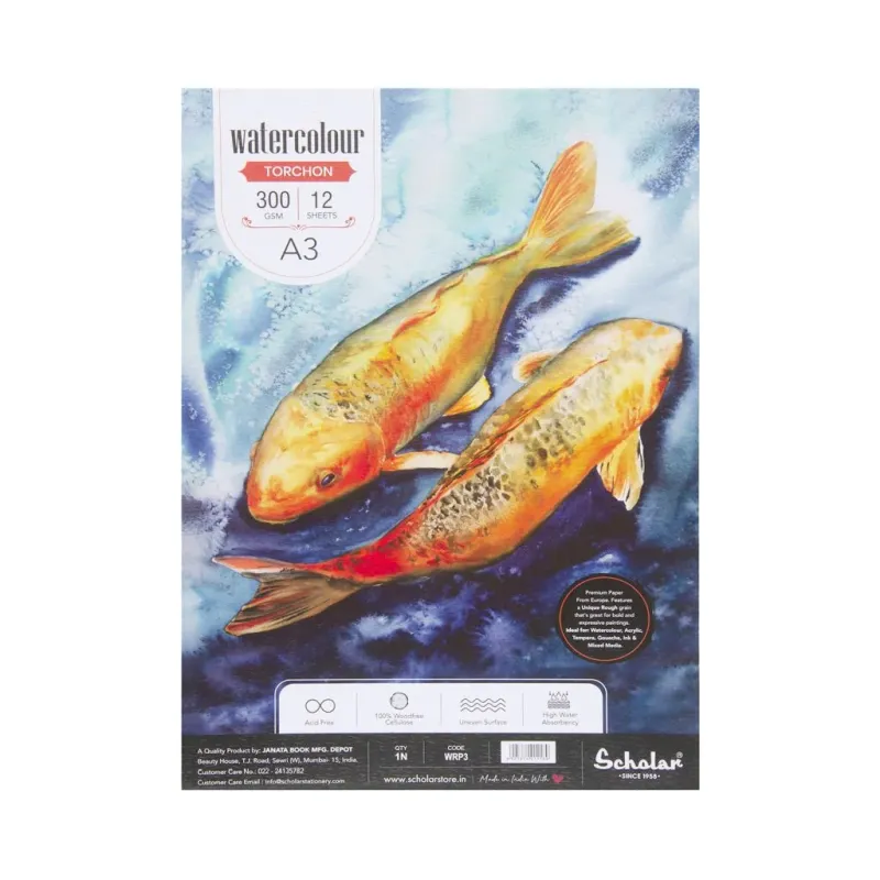 SCHOLAR A3 WATER COLOR PAD 300GSM 12SHS WRP3