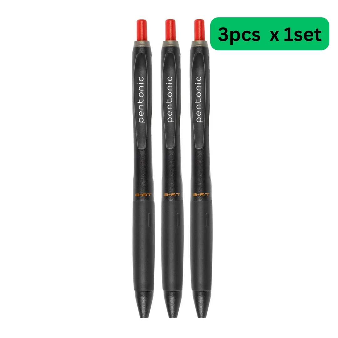 PENTONIC 3PCS 0.7MM B-RT BALL PEN RED
