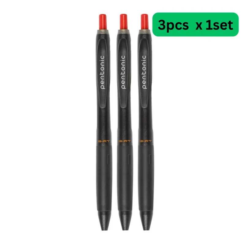 PENTONIC 3PCS 0.7MM B-RT BALL PEN RED
