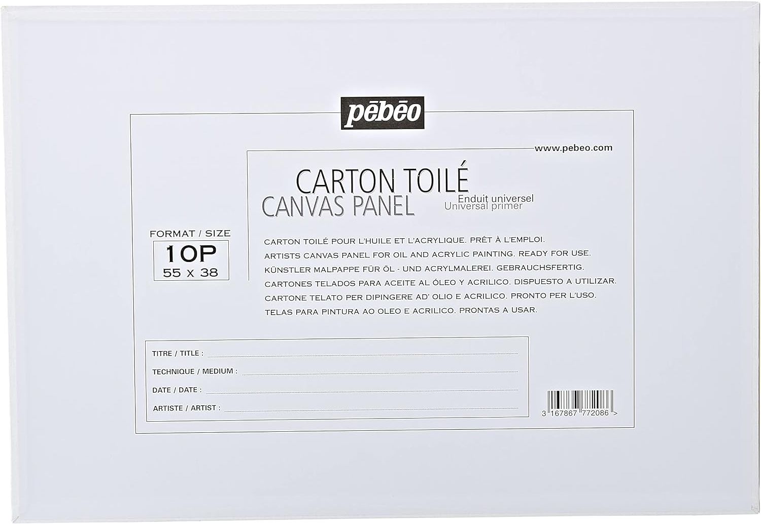 PEBEO 55X38CM PANEL BOARD 10P 777208