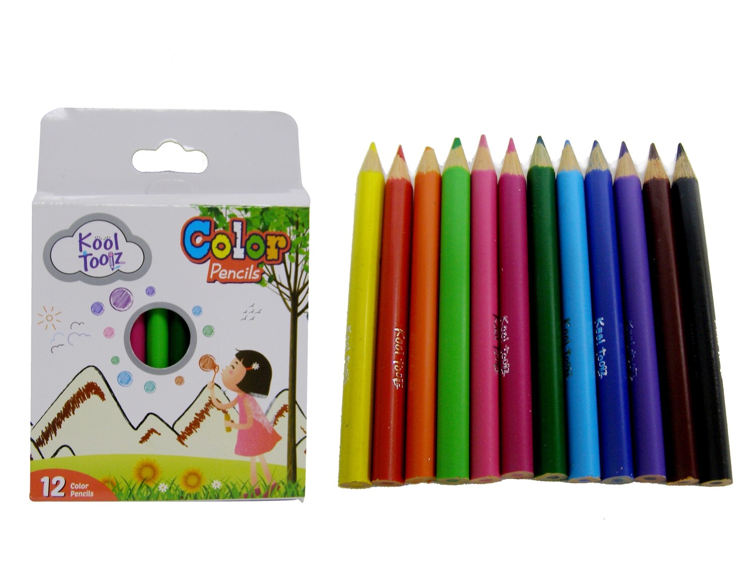 KOOLTOOLZ 12PCS HALF SIZE COLOUR PENCILS