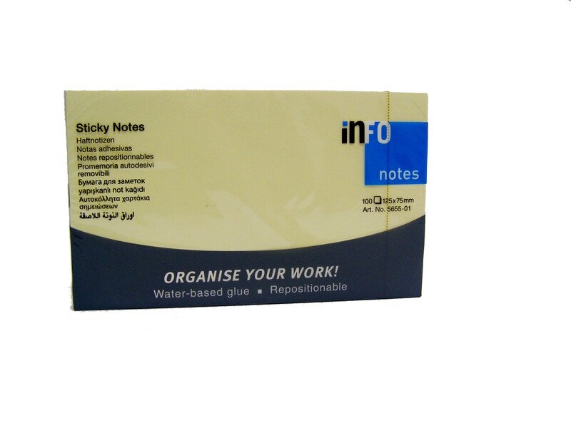 INFO 3X5" YELLOW NOTE PAD 5655/5656-01 (125X75MM)