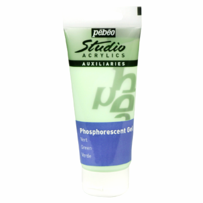 PEBEO 100ML ACRYLIC STUDIO GLOSS GEL GLOW DARK, Colour: Green