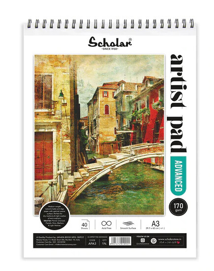 SCHOLAR A3 ARTIST PAD ADVANCED170GSM 40SHS
