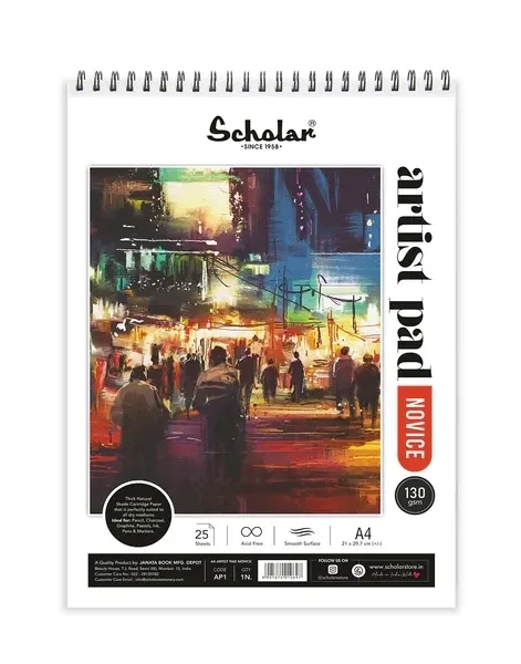 SCHOLAR A4 ARTIST PAD 130GSM 25SHS AP1