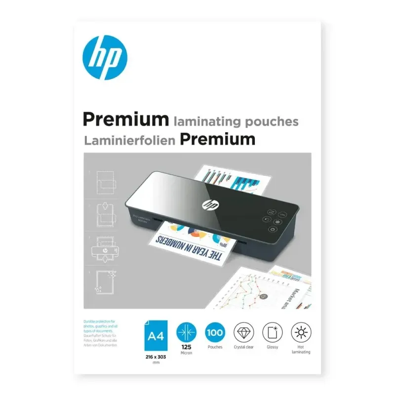 HP A4 LAMINATING POUCH 125MIC 100SHS 9124
