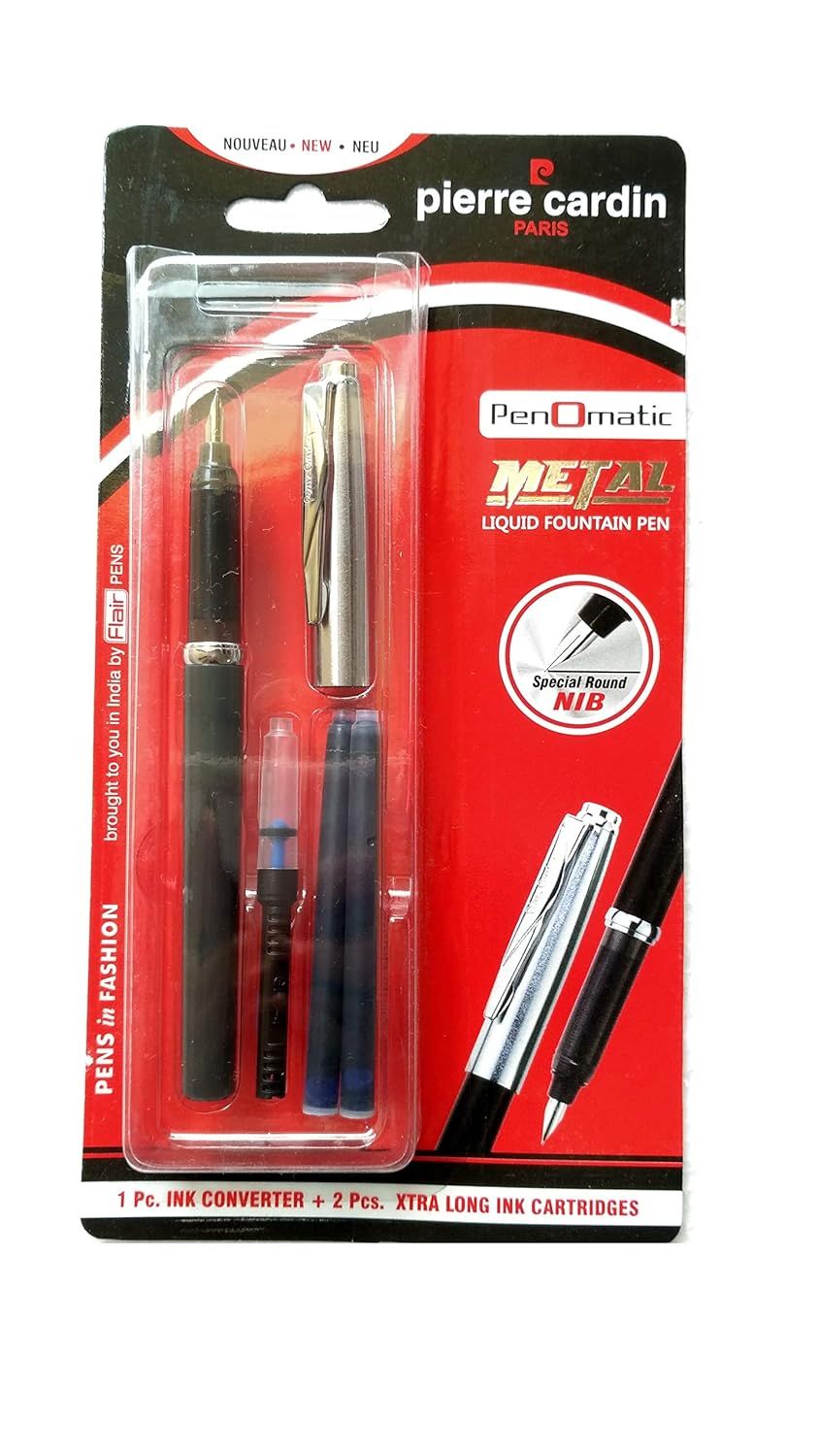 PIERRE CARDIN PENOMATIC METAL FOUNTAIN PEN