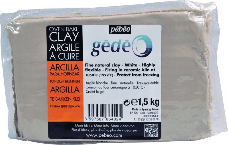 PEBEO 1.5KG OVEN BAKE NATURAL CLAY - WHITE 766402