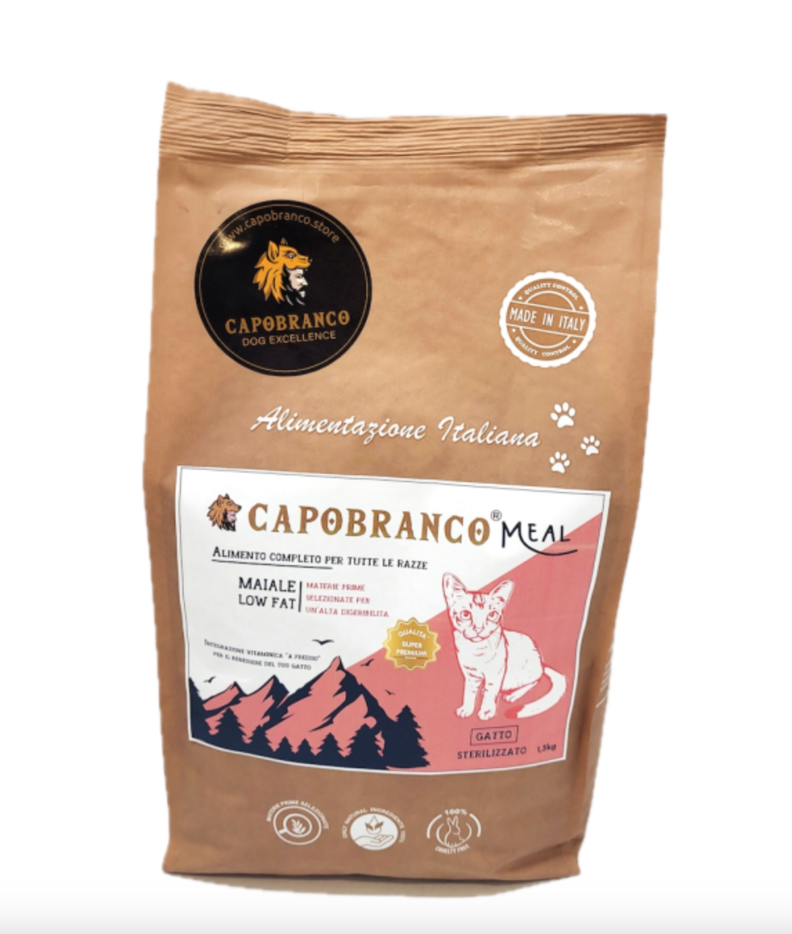 Capobranco Meal gatto - maiale low fat kg. 1,5