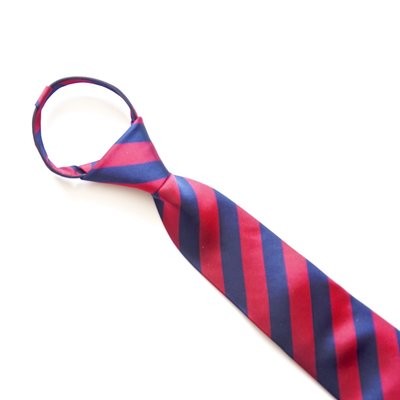 ​Child's Maroon & Navy Stripe Woven Zipper Tie 020