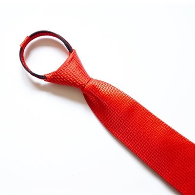 ​Child's Red Stripe Woven Zipper Tie 024