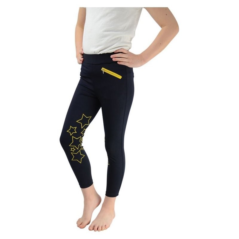 HyPERFORMANCE Stella Children's Riding Tights - Navy/Yellow