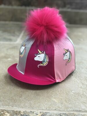PURPLE & SUGAR PINK RIDING HAT COVER 