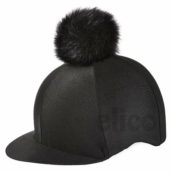 Elico Aberford Lycra Cover in Black and Navy with Faux Fur Pompom