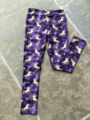 Funky Active Leggings with Unicorns and Purple Cameo