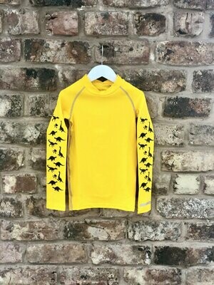 Pompops Children's Yellow with Black Dinosaurs Base Layer
