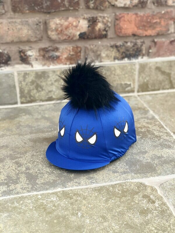 Pompops Spider Hat Silk with Removeable Faux Fur Pompom - Royal Blue