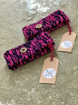 The Cosy Hat Company - Child's Navy and Pink Sparkle Headband