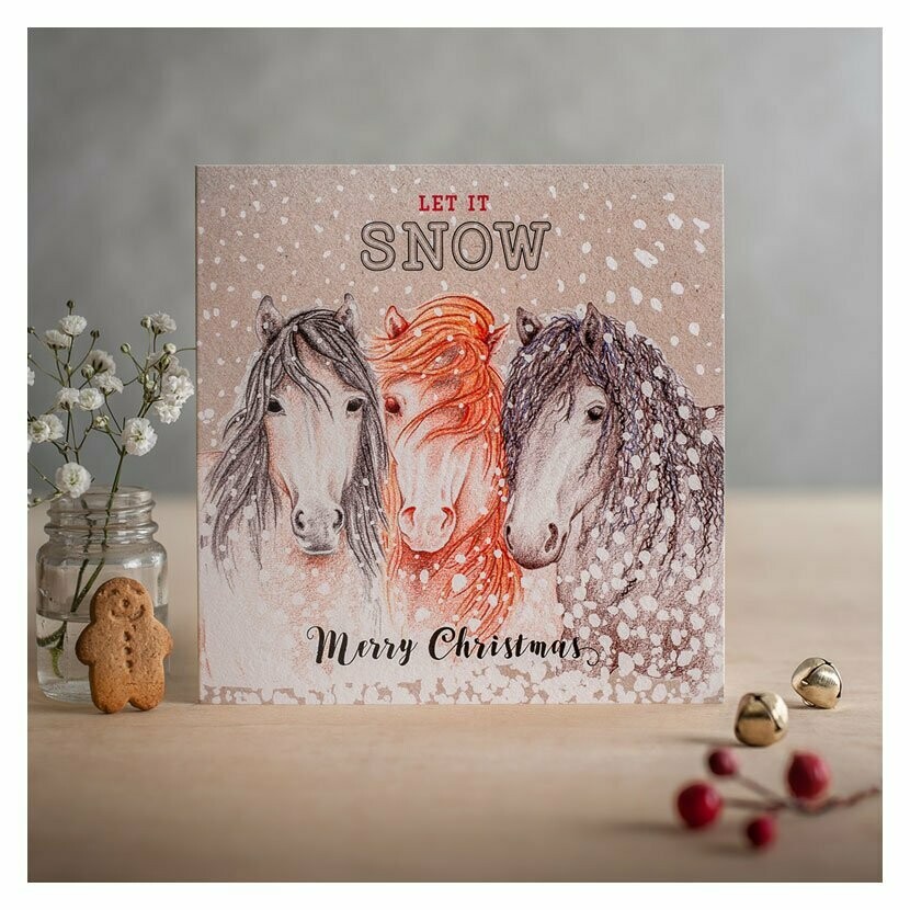 Deckled Edge Christmas Card - Let It Snow