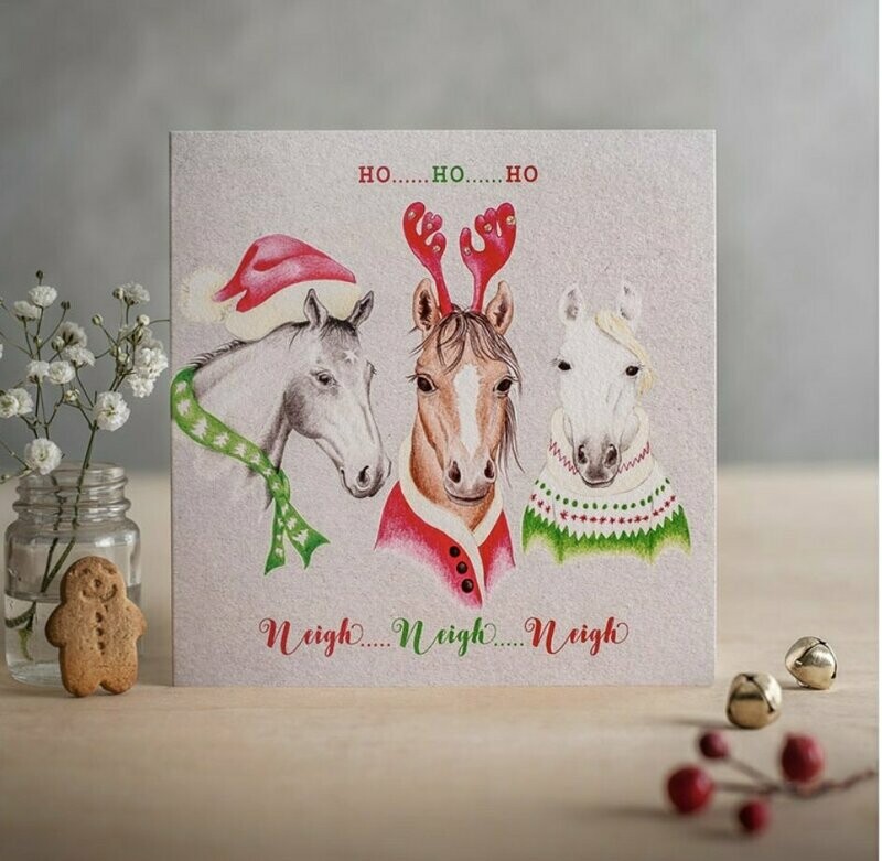 Deckled Edge Christmas Card - Ho Ho Ho