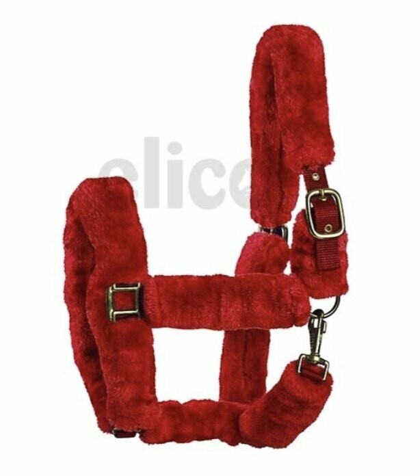 Kingston Faux Mink Fur Headcollar In Red