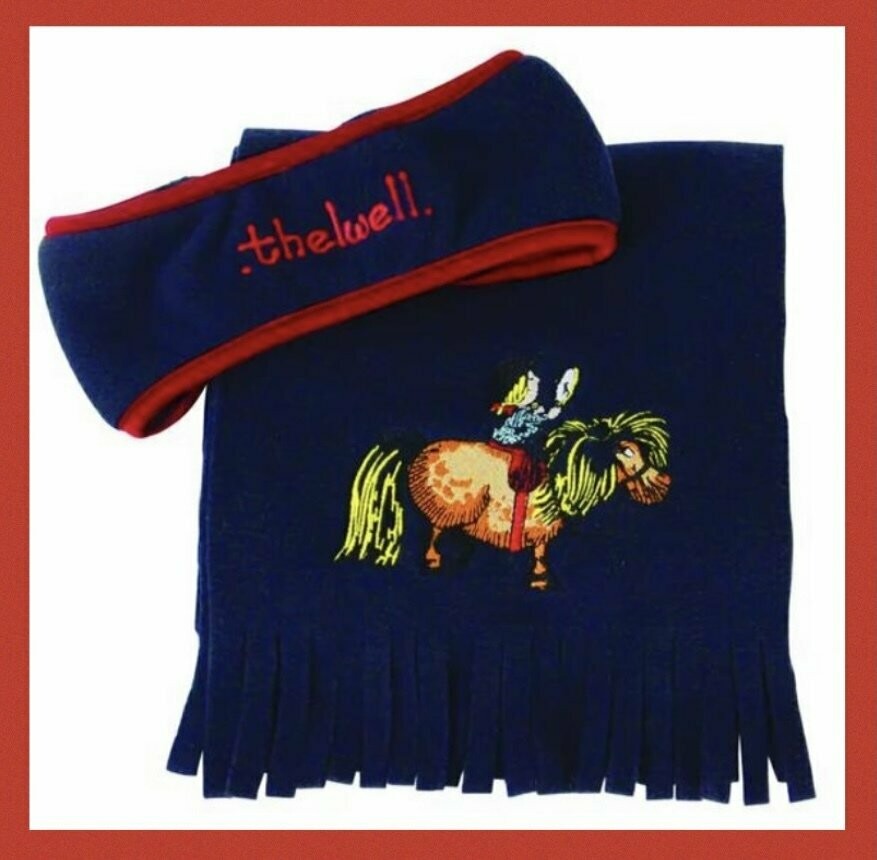 Hy Equestrian Thelwell Collection Fleece Headband and Scarf Set