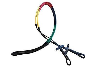 Multicoloured Rubber Covered Training Reins (Pony)